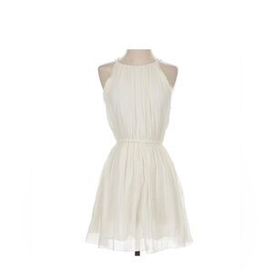 Abercrombie & Fitch Chiffon Cocktail Sleeveless Dress Cream Sz S